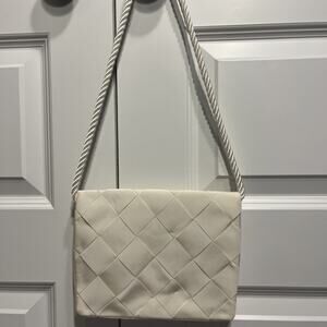 Vintage Mali Rome/Lake Forest Evening Bag Shoulder Purse Off White Ribbon